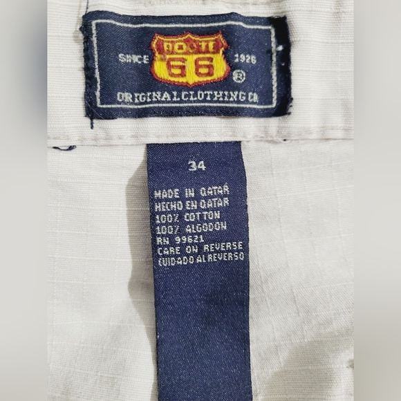 Route 66 Cargo Shorts Tan 100% Cotton Men's Size 34 Lots Of Pockets - Picture 7 of 8